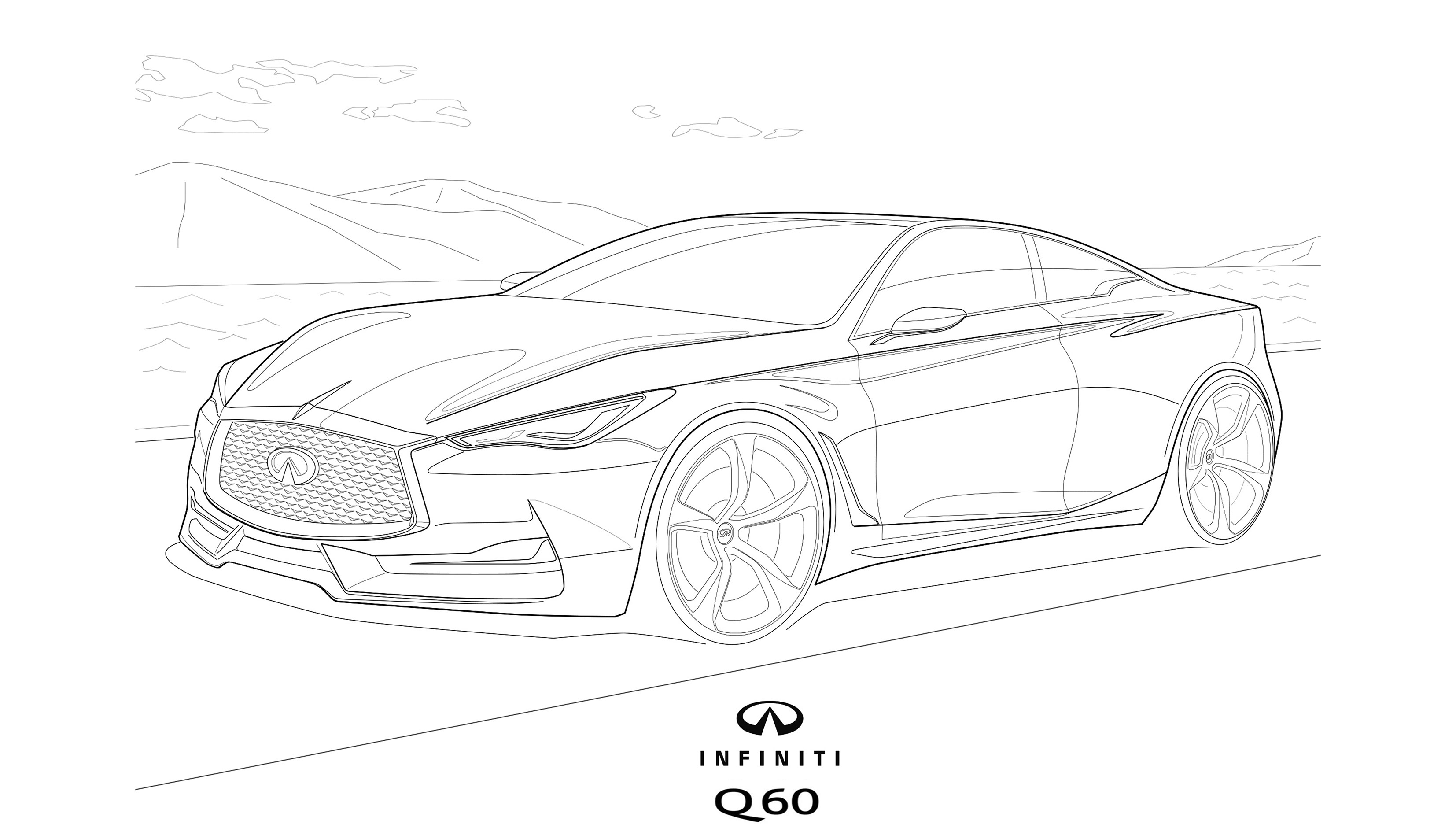 Drawings To Paint & Colour Cars - Print Design 019
